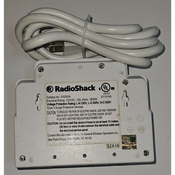 RadioShack Type 3 Surge Protector Corded Device 6100534 Multiple Outlets Ground - Picture 3 of 3